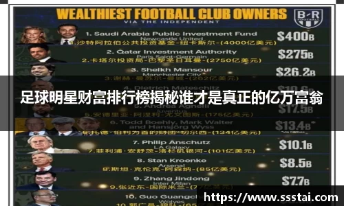 足球明星财富排行榜揭秘谁才是真正的亿万富翁